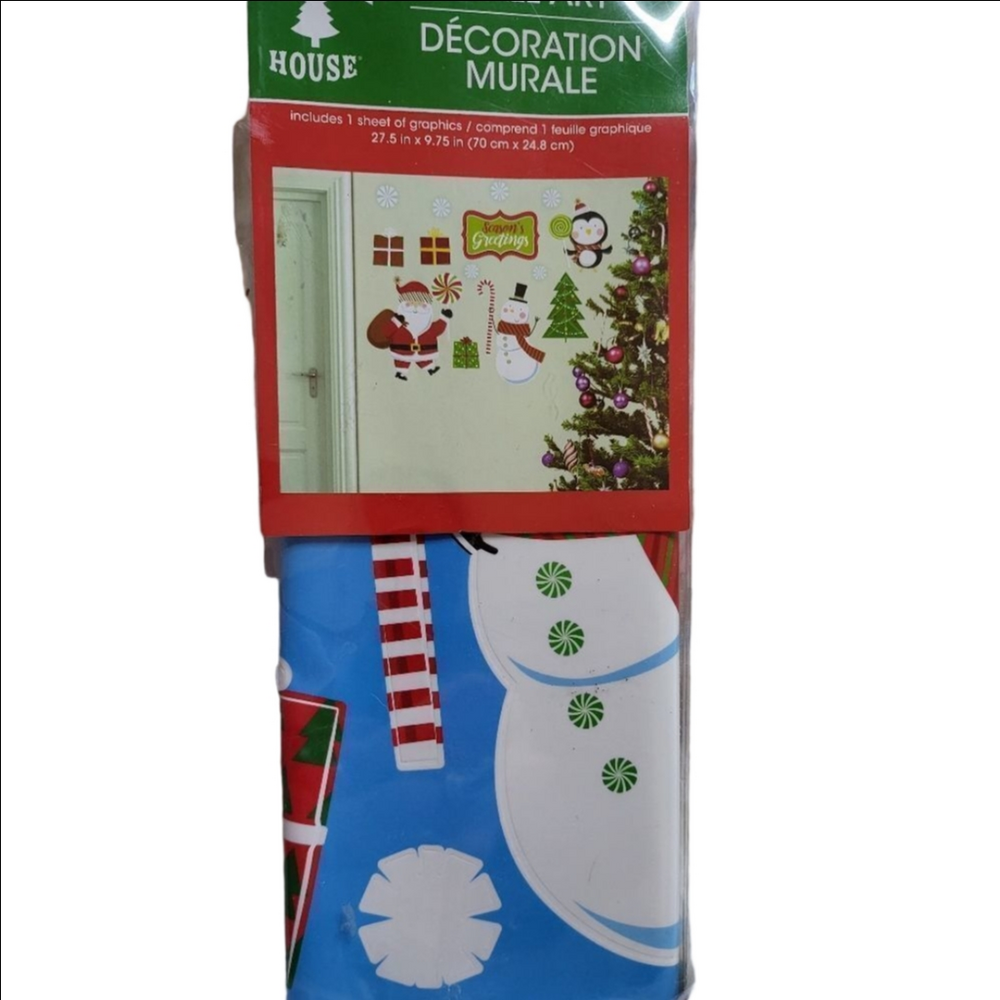 Christmas House Wall Art Stickers New With Tags